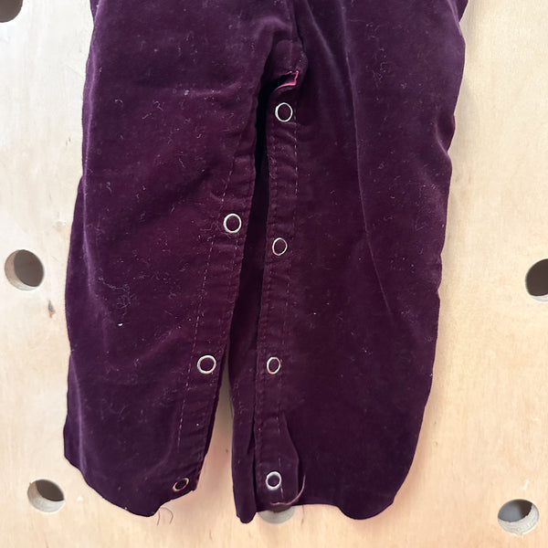 Vintage 1970s Velvet Suit Outfit set / 12-18M