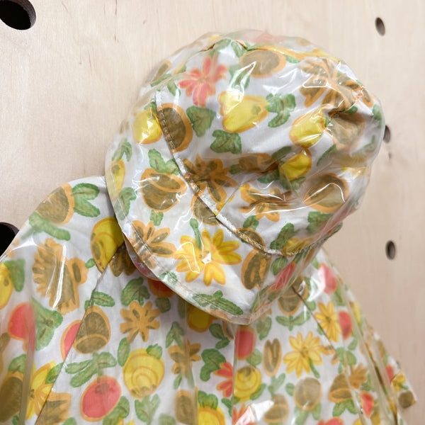 Vintage 1960s Floral Raincoat with a hat / 5T
