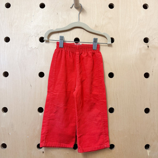 Vintage 1980s Red Corduroy Pants / 2T