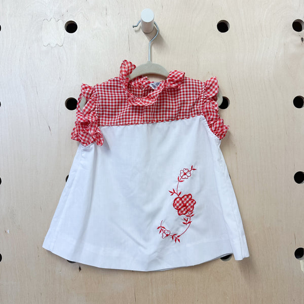 Vintage 1970s Gingham Dress / 2-3T