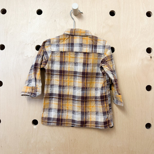 Vintage 1970s Cotton Flannel Shirt / 18M