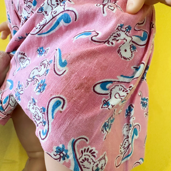 Vintage 1940s Duck Print Doll Dress (fits Gordis doll)