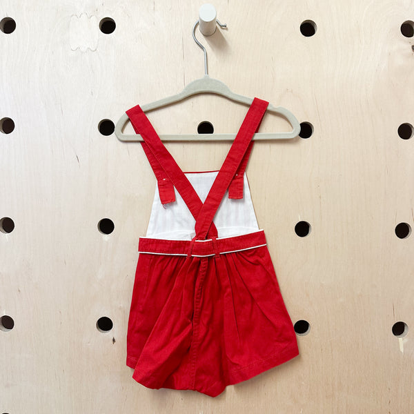 Vintage 1940s Red Romper / 12M