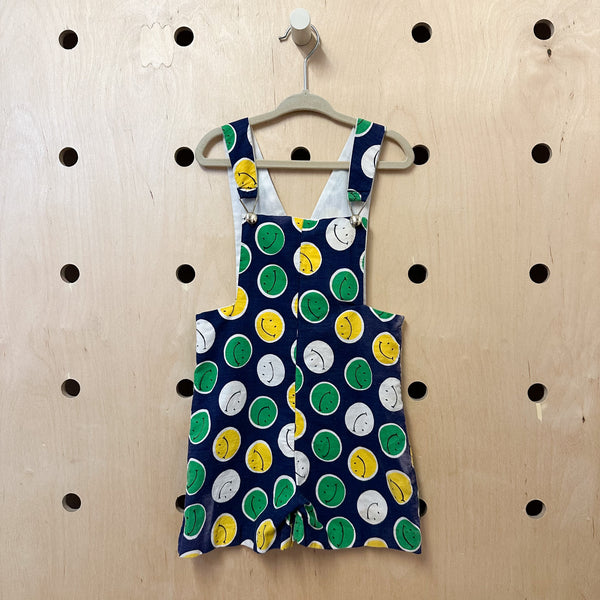 Vintage 1970s Smiley Face Overalls / 4T