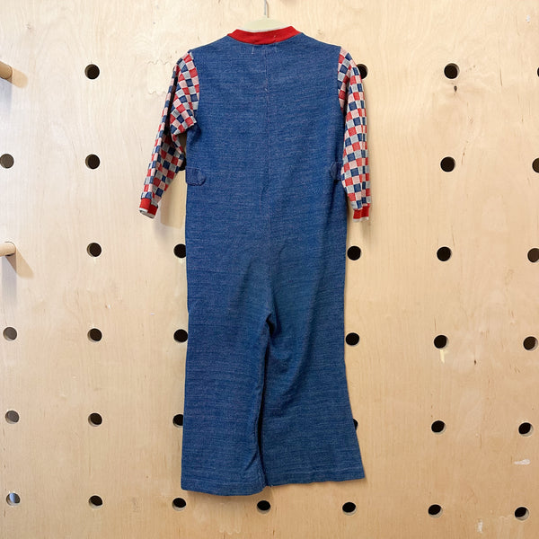 Vintage 1970s Bowling Jumpsuit / 4T