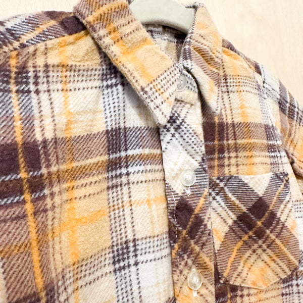 Vintage 1970s Cotton Flannel Shirt / 18M