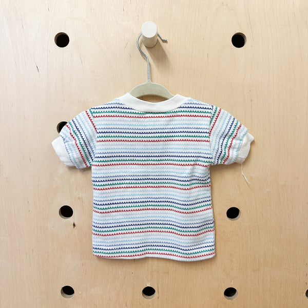 Vintage 1980s Zig Zag Striped Tee / 6-9M