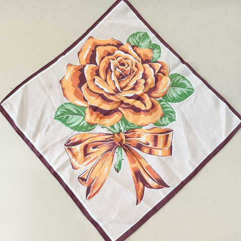 Vintage Hankie - Orange Bow