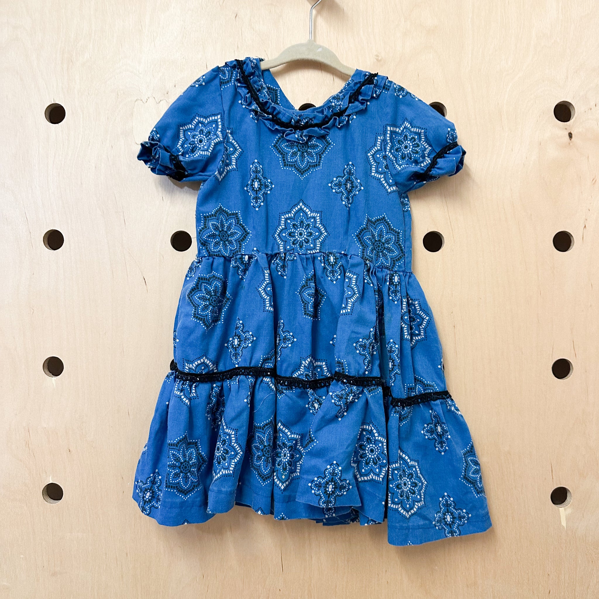 blue bandanna dress Bandana patterned mixed-material dress Blue For Women