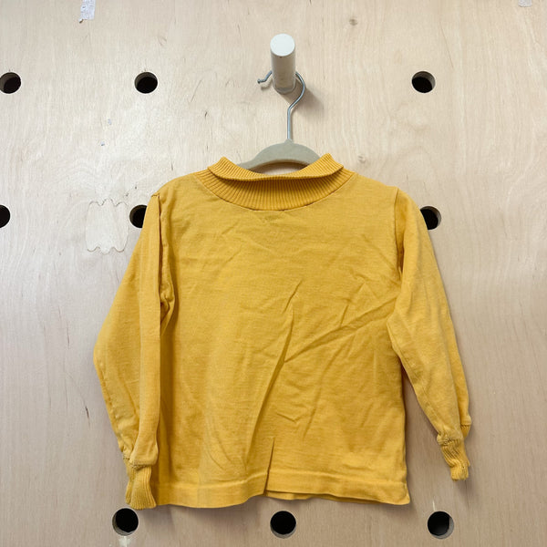 Vintage 1970s Yellow Turtleneck Top / 2T