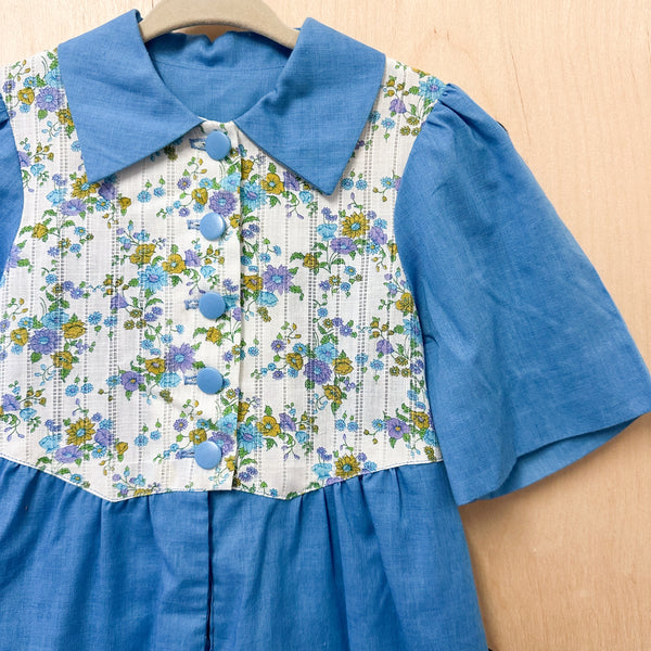 Vintage 1970s Blue Dress / 5T