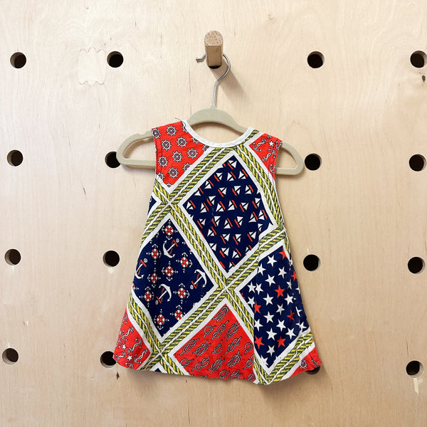 Vintage 1960s Nautical Dress / 18-24M