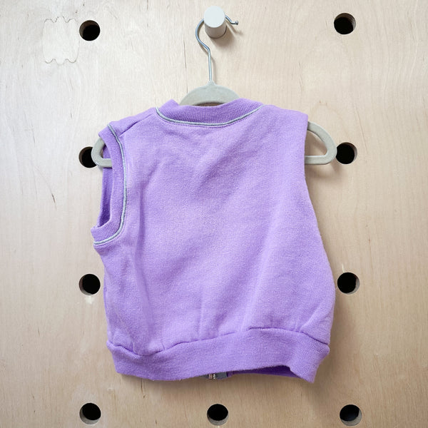 Vintage 1980s Purple Zip Up Vest / 2T