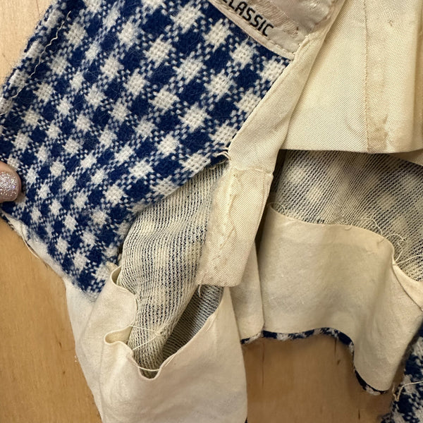 Vintage 1960s Gingham Tweed Coat / 4T