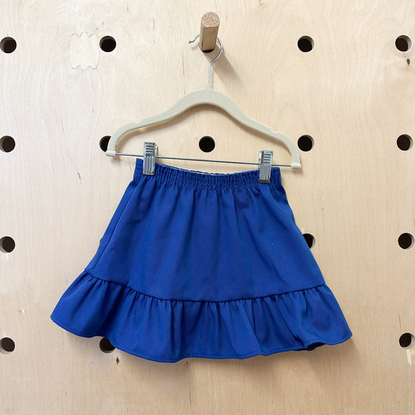 Vintage 1980s Blue Ruffled Skirt / 4T