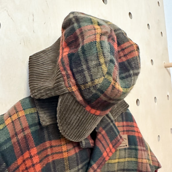 Vintage 1990s Plaid Coat & Hat set / 18M