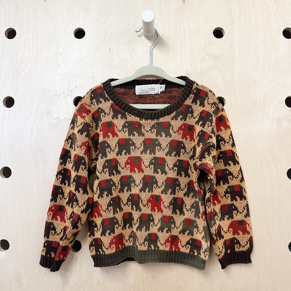 Vintage 1970s Elephant Sweater / 5T
