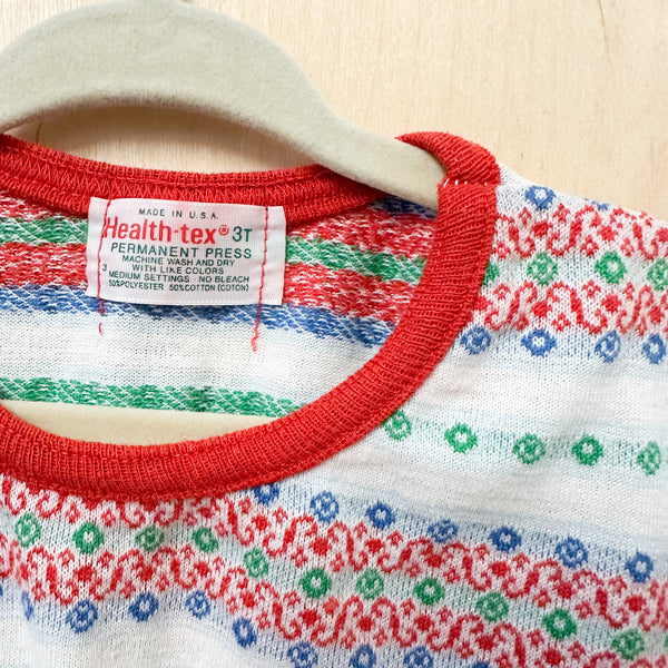 Vintage 1980s Patterned Top / 3T