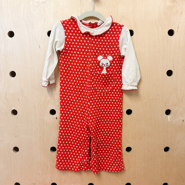 Vintage 1970s Mouse Jumpsuit / 18M