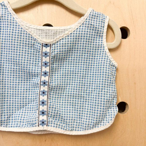 Vintage 1960s Gingham Top / 12-24M