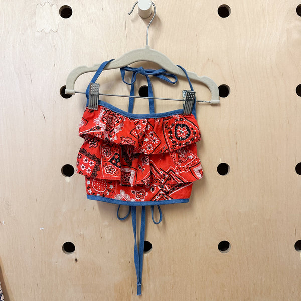 Vintage 1960s Bandanna Sun Top / 10yr