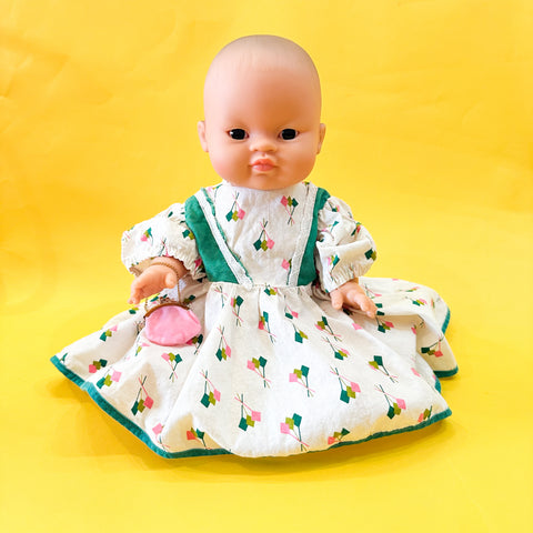 Vintage 1950s Kite Print Doll Dress (fits Gordis doll)