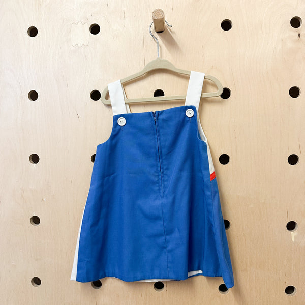 Vintage 1980s Colorblock Boat Dress / 4T