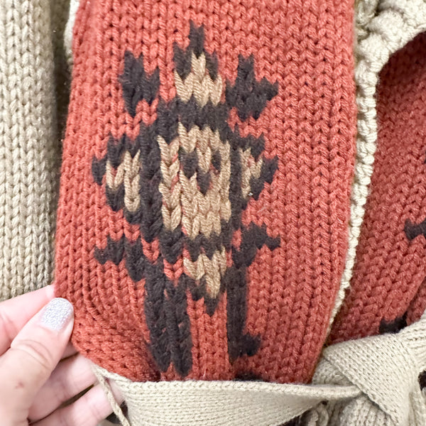Vintage 1970s Aztec Cardigan / 10yr