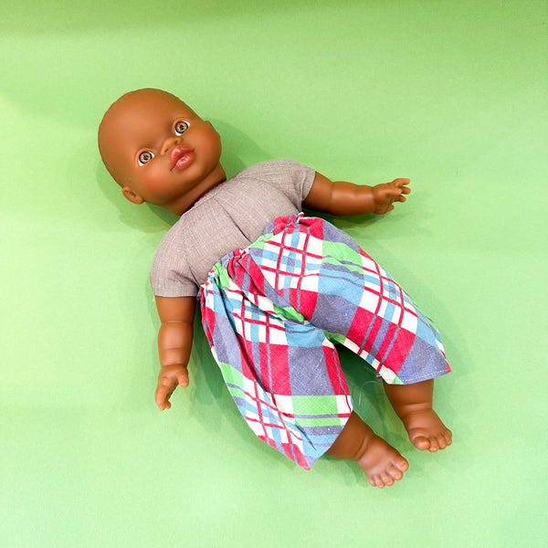Vintage 1940s Plaid Outfit (fits Soft Body Doll)