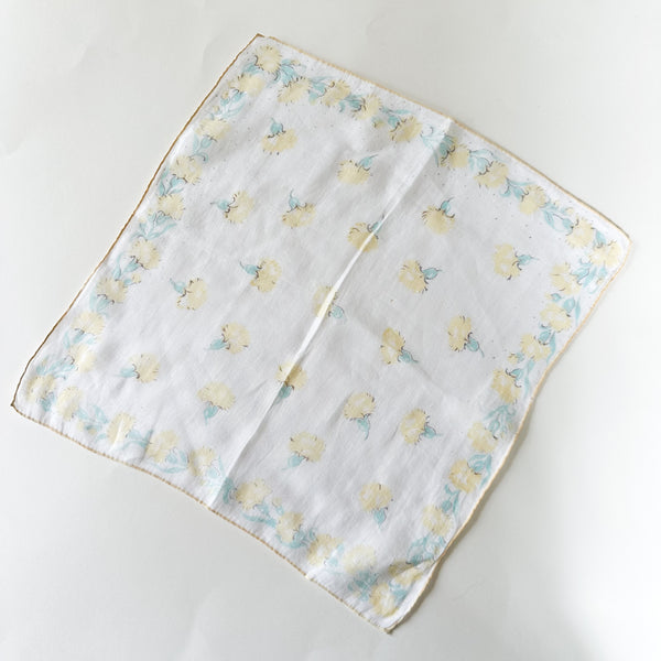 Vintage Hankie - Yellow Carnation