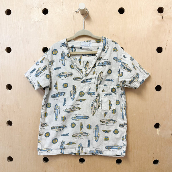 Vintage 1960s Car Print Shirt / 8yr