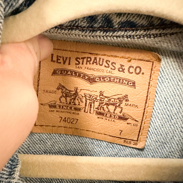 Vintage 1980s Orange Tab Levis Denim Jacket / 7yr
