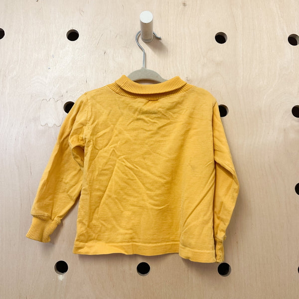 Vintage 1970s Yellow Turtleneck Top / 2T