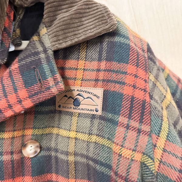 Vintage 1990s Plaid Coat & Hat set / 18M