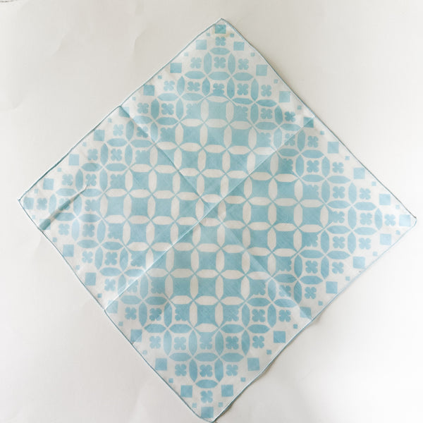 Vintage Hankie - Blue Circle