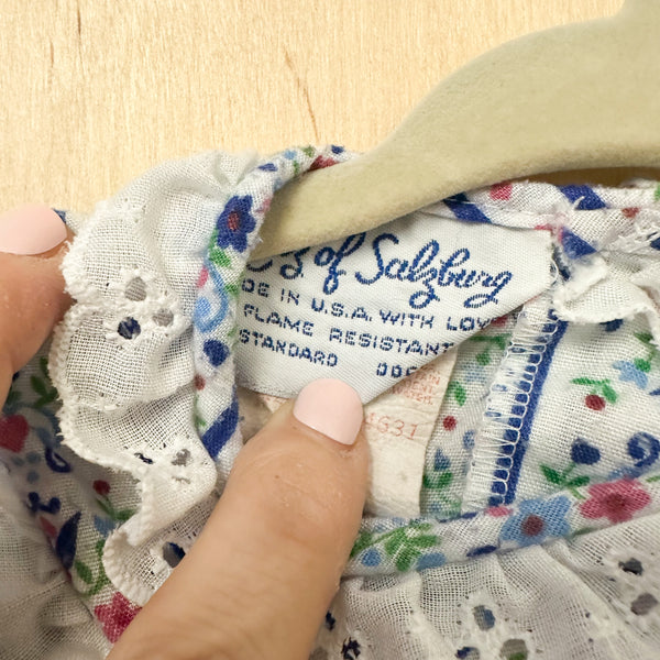 Vintage 1980s Flannel Nightgown / 18-24M