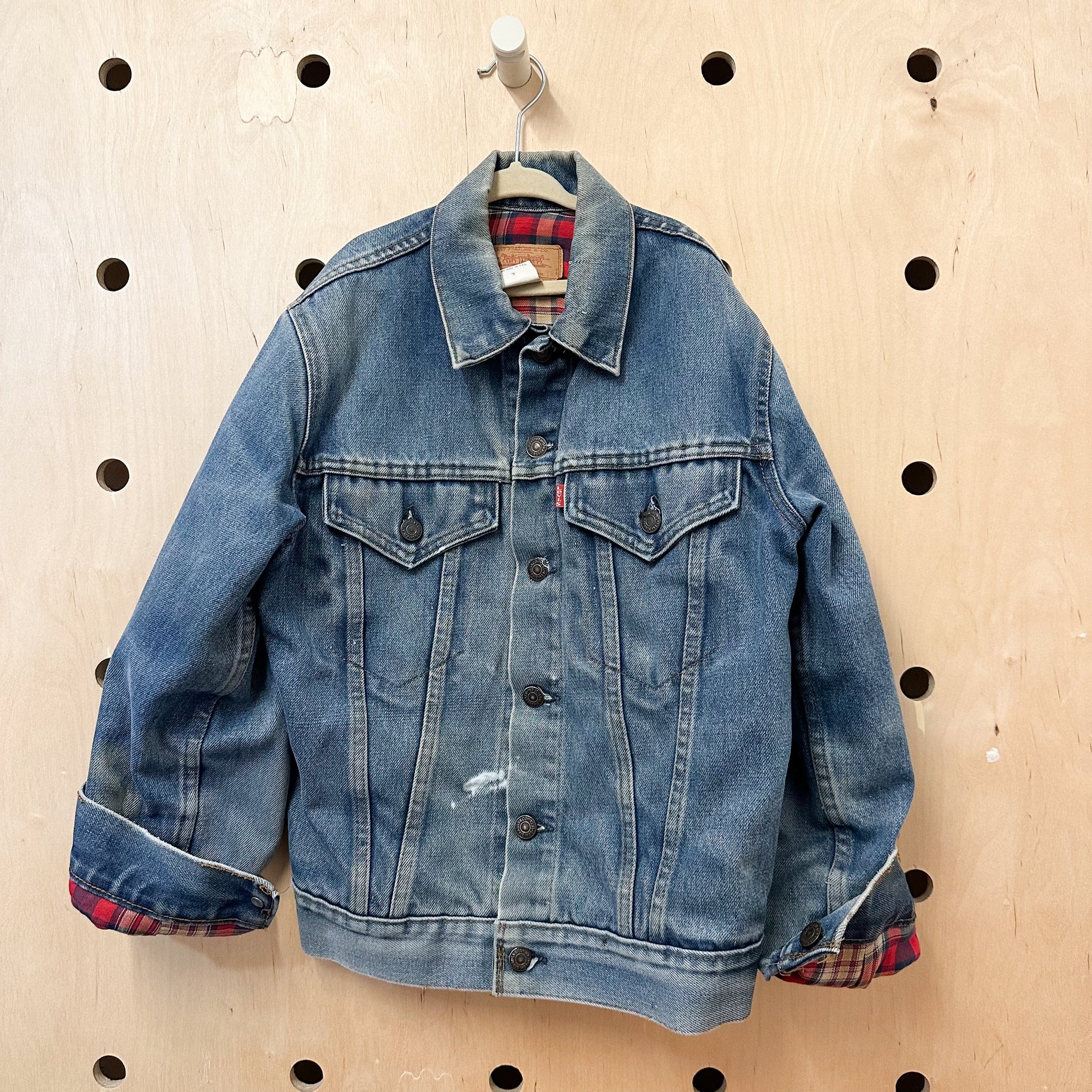 Vintage 1980s Flannel Lined Levis Denim Jacket / 10yr