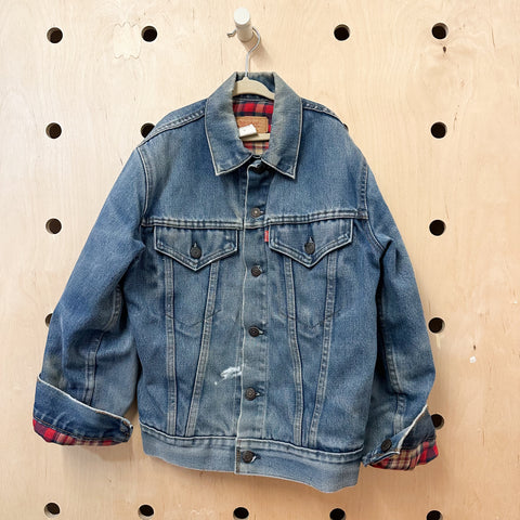 Vintage 1980s Flannel Lined Levis Denim Jacket / 10yr