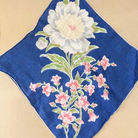 Vintage Hankie - Royal Blue