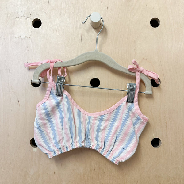 Vintage 1960s Candy Striped Sun Top / 3T