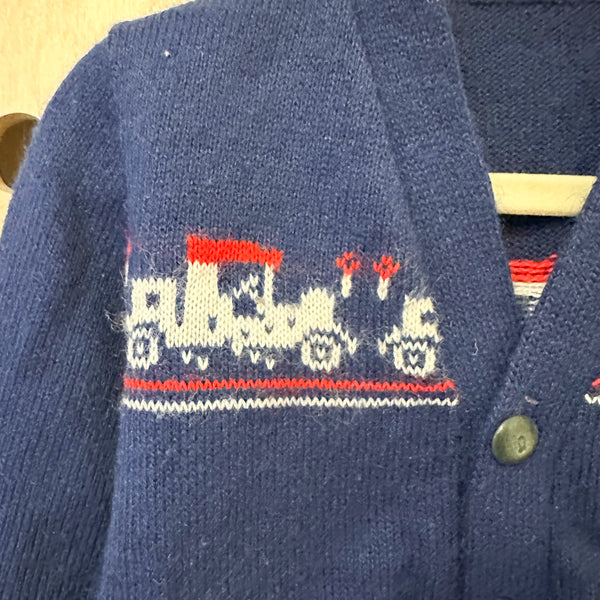 Vintage 1970s Car Cardigan / 6M