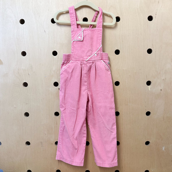 Vintage 1970s Lacoste Pink Overalls / 2T