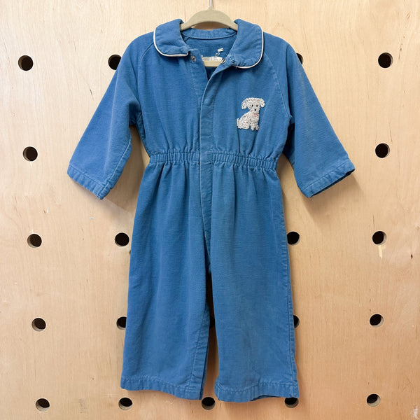 Vintage 1940s Poodle Coveralls / 18-24M