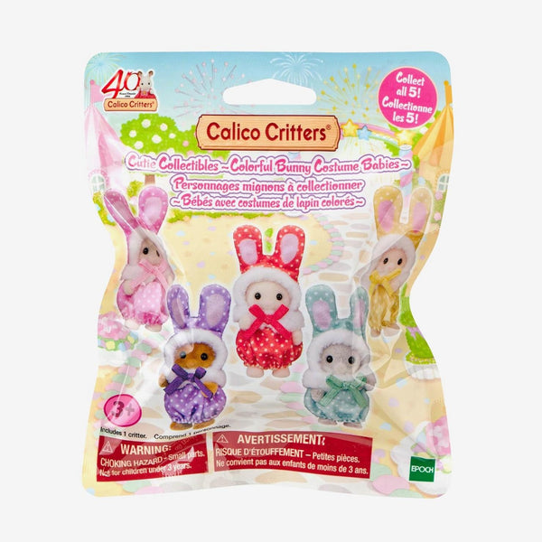 Calico Critters Cutie collectibles -Colorful Bunny Costume Babies