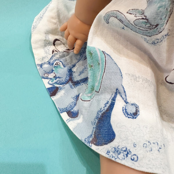 Vintage Doll Circus Print Dress  / fits Minikane Gordis Doll