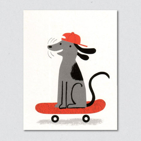 Dog On Deck Skateboard Card