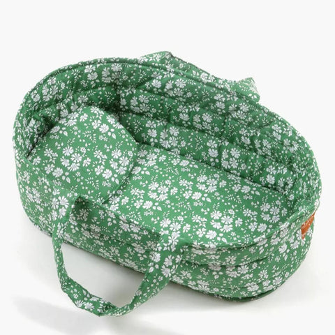Minikane Quilted Bassinet with pillow "Liberty Capel Green" print