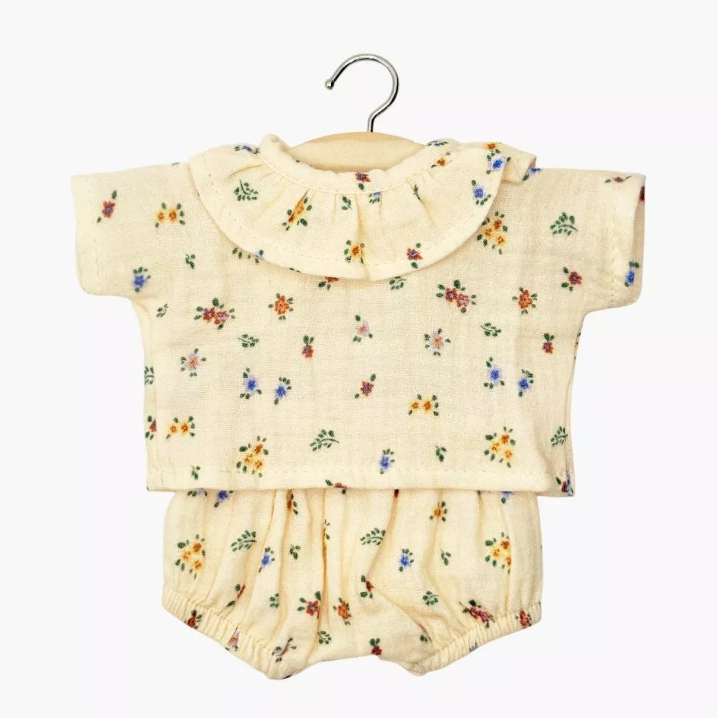Top and Bloomers Set in “Coline” print for  Minikane Soft-bodied Babies