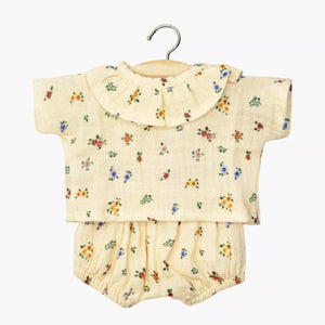Top and Bloomers Set in “Coline” print for  Minikane Soft-bodied Babies