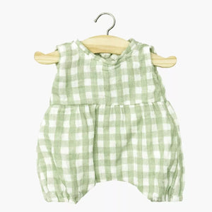 Noa Romper in “Green Gingham” print for Minikane Gordis Babies